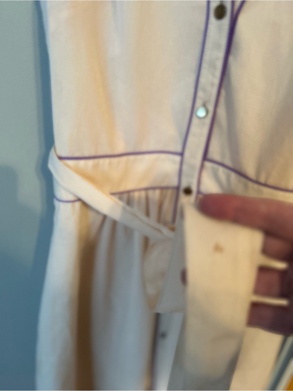 ✌️4 for $20✌️ Pink martini Shirt Dress with Contrast Piping in Light Beige - Picture 12 of 15